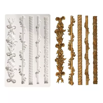£7.99 • Buy Baroque Scroll Relief Silicone Mould European Frame Cake Fondant Border Molds
