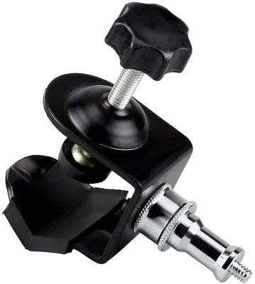 C Clamp & 1/4  Screw Thread Spigot | Photo Studio Grip Light Stand Mount Tripod  • £9.95