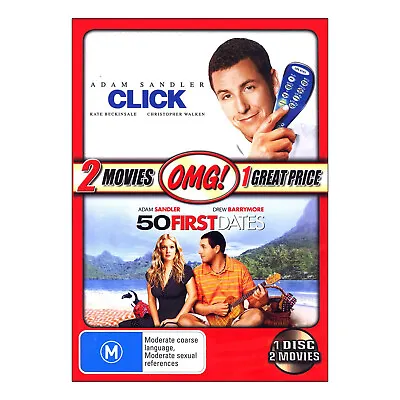 $9.95 • Buy 50 FIRST DATES / CLICK DVD Brand NEW Sealed Region 4 - Free Post - Adam Sandler