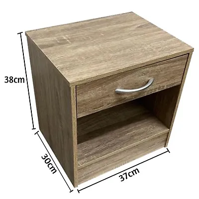 Bedside Table Drawer Cabinet Side End Nightstand Storage Bedroom Furniture Oak • £27.90