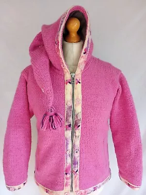 Pachamama Handmade Wool Jacket Fleece Lined Hooded Womens Medium Authentic Vgc  • £29.99