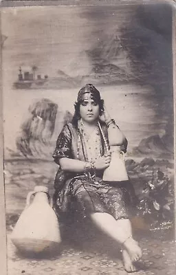 EGYPT VINTAGE PHOTO  - CURVE Sexy Lady In Bedouin Clothes With Jars • £19.30