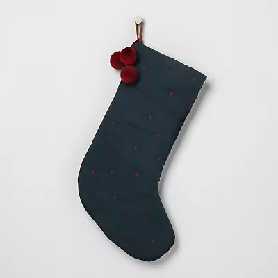 Blue Stocking W/Red Pompoms Hearth & Hand Magnolia Christmas Holiday Target • $27.65