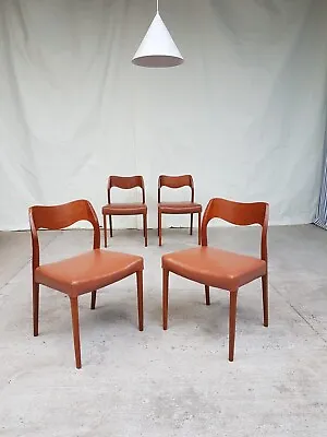 £2550 • Buy Vtg Mid Century Restored Set Of 4 Niels Moller 71 Teak Danish Dining Chairs #612