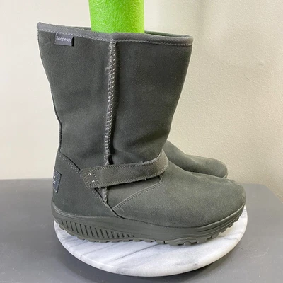 $39.99 • Buy Skechers Shape Ups XF Charcoal Gray Leather Faux Fur Snow Boots Women's Size 7.5