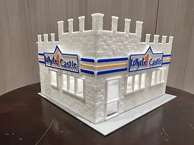 O Scale Modern White Castle Building W/ Interior (BUILT) • $59.99