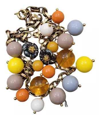 J Crew Beaded Bauble Floral Necklace Multicolor • $85