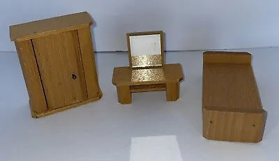 3 Vintage Dollhouse Bedroom  Mid-Century Modern Miniature 1:12 Furniture MCM • $32.99