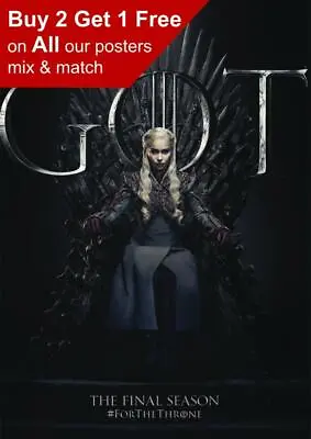 Game Of Thrones The Final Season 8 Emilia Clarke Poster A5 A4 A3 A2 A1 • £3.99