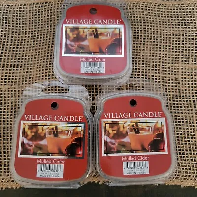 (3)  Village Candle Wax Melts Mulled Cider Scent Apple Cinnamon Clove  • $13