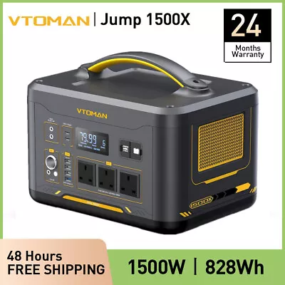 VTOMAN Jump 1500X Portable Power Station 1500W 828Wh LiFePO4 Battery Generator • £485.99