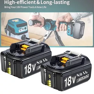 2X 8.0Ah For Makita 18V Battery LXT Lithium-ion BL1830 18 Volt BL1815 BL1840 • $33.26