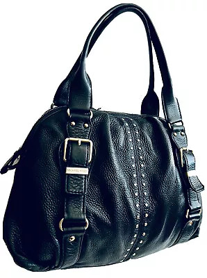 Michael Kors Astor Shoulder Hobo Satchel Tote Handbag Black Leather Buckles Stud • $89