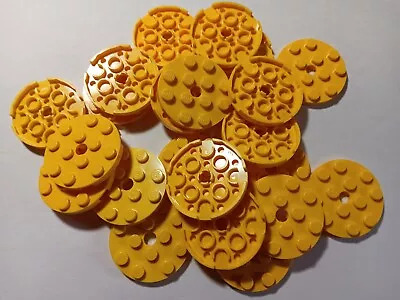 Lego Bulk Lot Of 22 Yellow Round Plate  4x4 With Hole #60474 • $4.29