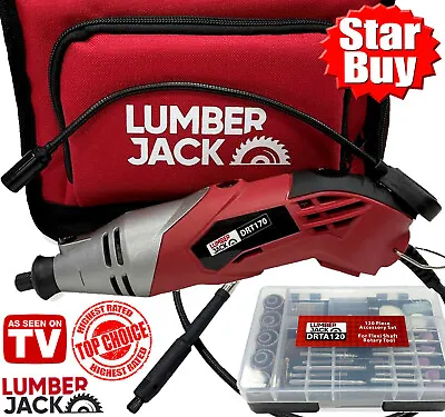 £39.99 • Buy Lumberjack Rotary Multi Tool With Light Flexi Shaft & 120Pc Set Accepts DREMEL 