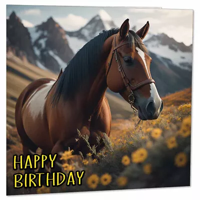 Horse Birthday Card - Equestrian Horses Greeting Cards 145 X 145mm • £2.99