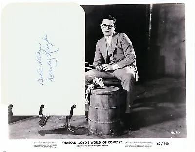 Harold Lloyd--Hand Signed Album Page + V. Movie Photograph • $500