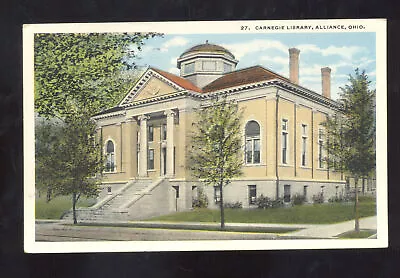 Alliance Ohio Carnegie Library Vintage Postcard Middleburg Pa. Brosius • $13.99