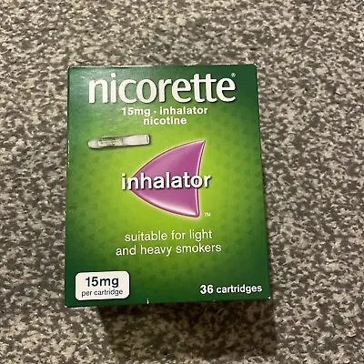 £35.99 • Buy Nicorette Inhalator 15mg 36 Cartridges Brand New Box Exp 2025