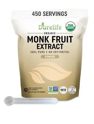 Durelife Organic 100% Pure Monk Fruit Sweetener No Erythritol Monkfruit Extrac • $29.89