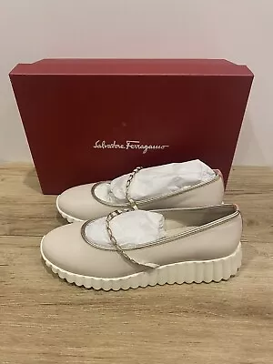 Salvatore Ferragamo Sandy Ballerino Sneakers  Shoes Size 7.5C EU41 NEW • £84.99