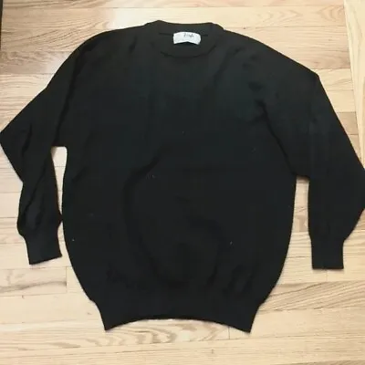 $50 • Buy Vintage Pringle Of Scotland Cashmere Pullover Black Sweater Sz M