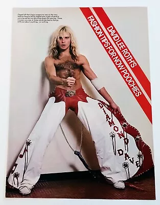 Van Halen Diamond David Lee Roth~1982 Poster~vtg Print Magazine Pinup Clipping • $16.99