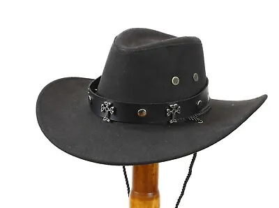 Gothic Cross Hat Band For Cowboy Hats Steampunk Leather Thrash Metal Rock  • $19.99