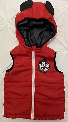 Disney Mickey Mouse Vest With Ears; Children's Size 5T Red • $12.99