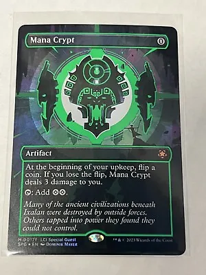 Mana Crypt Borderless Green Neon Foil - SPG 0017f - NM - MTG Magic • $450