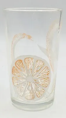 Vintage Small Orange Juice Glass Cup W Peeling Orange Design • $3.95