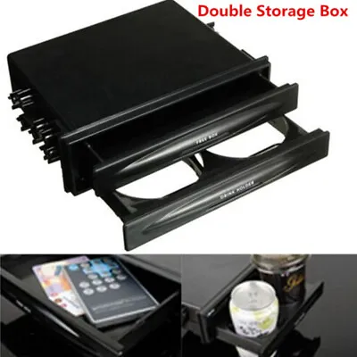 Double Din Dash Radio Installation Pocket Cup Holder Storage Box Car Accessories • $23.42
