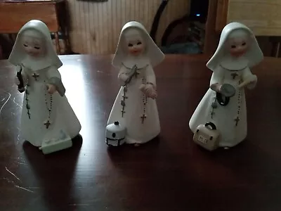 Vintage Napco Set Of Three Porcelain Nun Figurines • $9.99