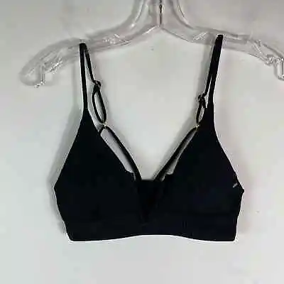 L*Space NWOT Black Ribbed Siren Bikini Top Size S • $43.45