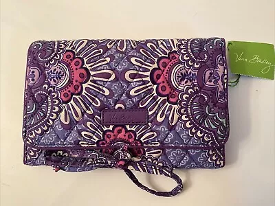 VERA BRADLEY JEWELRY ROLL Tri-fold Lilac Tapestry Time Organizer Travel NEW • $19