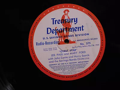 Treasury Department Les Paul Modernaires Guest Star 16 Inch 33 Transcription • $20