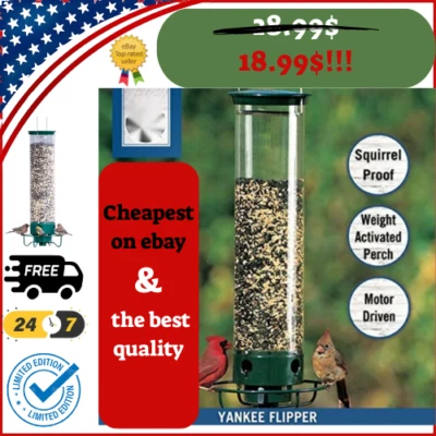 £9.56 • Buy 14.6In Squirrel Proof Bird Feeder For Hanging Outdoor Food Garden Decoration New