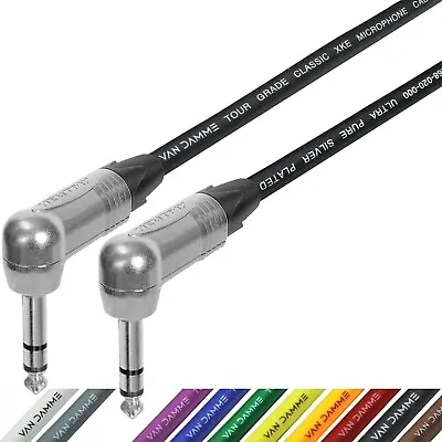 Right Angle Right Angle Stereo TRS Jack Cable 1/4 6.35mm Neutrik Van Damme Lead • £40.35