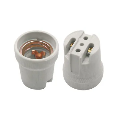 E27 Light Bulb Base Socket Ceramic Edison Screw ES Cap Heat Lamp Holder Fitting  • £4.95