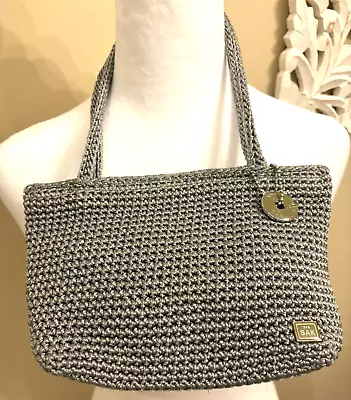 The Sak Crochet Silver Gray Sparkle Purse Bag Handbag • $15.99