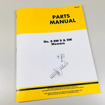 Parts Manual Catalog For John Deere 8 8W 9 9W Power Mower Sickle Bar Hay Book • $14.97