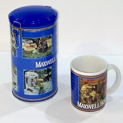 Maxwell House Coffee Tin And Coffee Mug 2pc Set By Houston Harvest Norm Rockwell • $11.99