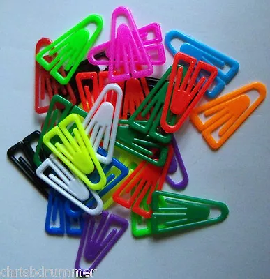 200 Laurel Plastic Paper Clips 35mm Assorted Colours Non-Magnetic Ref:1303-98 • £9.99