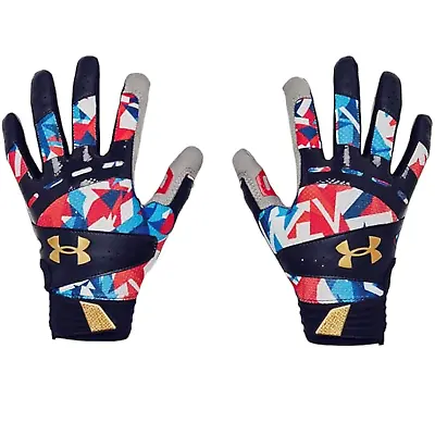 Under Armour UA MOTIVE Softball Gloves Size LG  Midnight Navy-Red (410)-NEW! • $35