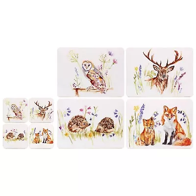 Wildlife Animals Placemat Coaster Gift Set  Table Mat Drink Mat Set • £14.99