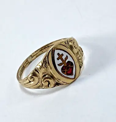 Rare Unique Vintage Gold Filled Enamel Ring Size 9.5 Maybe Masonic😻SEE VIDEO😻 • $95