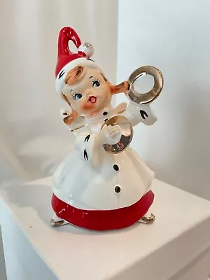 Vintage Ucagco Ceramic Christmas Angel Bell W/Cymbals Figurine ADORABLE • $139