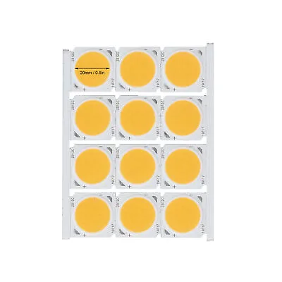 (Warm Light)12Pcs COB Light Source High Power Round LED Chip 12W 36‑41V AOS • $12.28