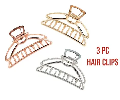 NEW Womens Hair Clips Traditional Claw Clip Jaw Clamp Grip Strong Large Metal • £4