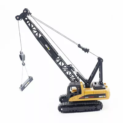 Huina Alloy Crane Truck 1:50 Diecast Hoist Truck Construction Model Xmas Toys • £18.99